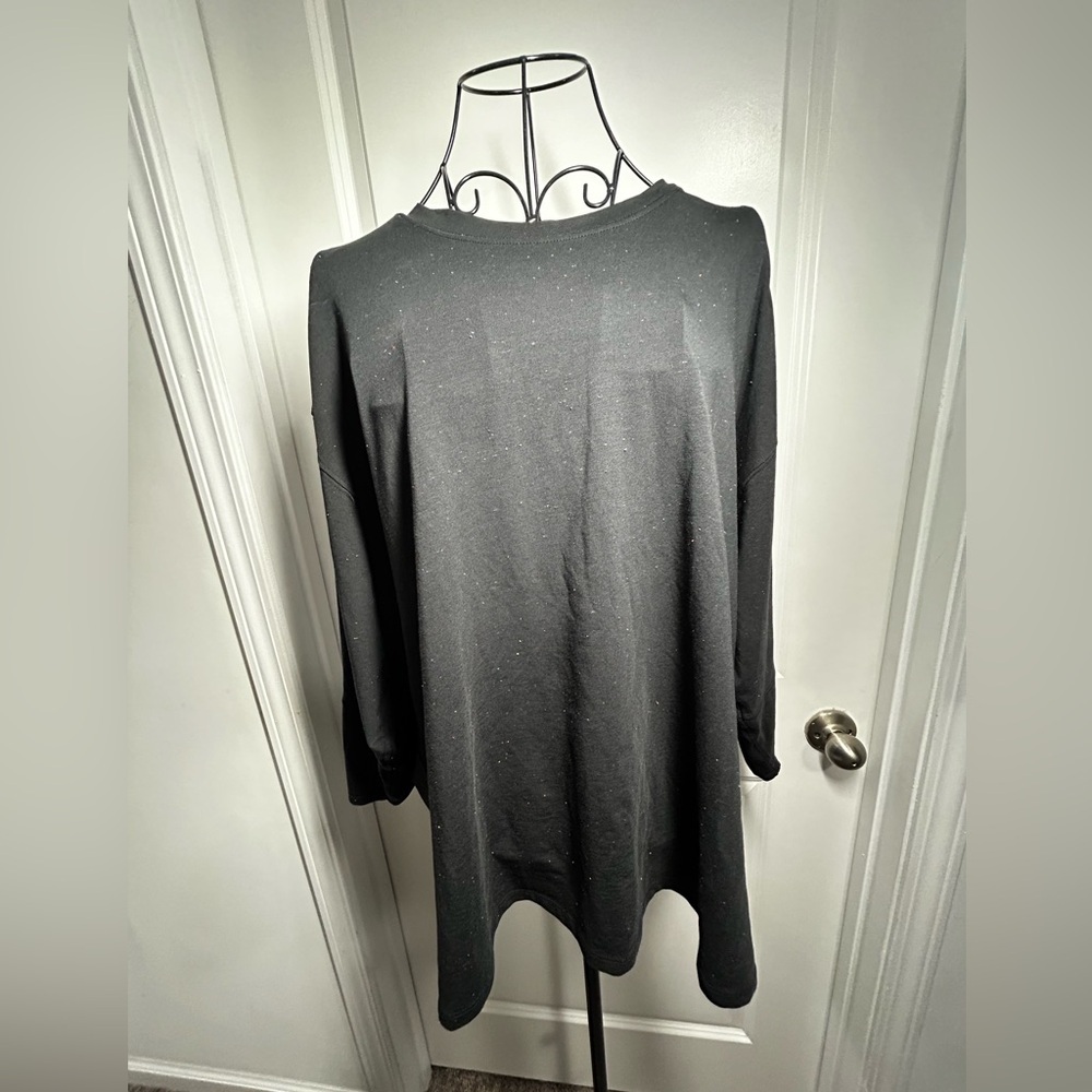 Lululemon Women's Black Speckled Multi Color 3/4 Sleeve Top